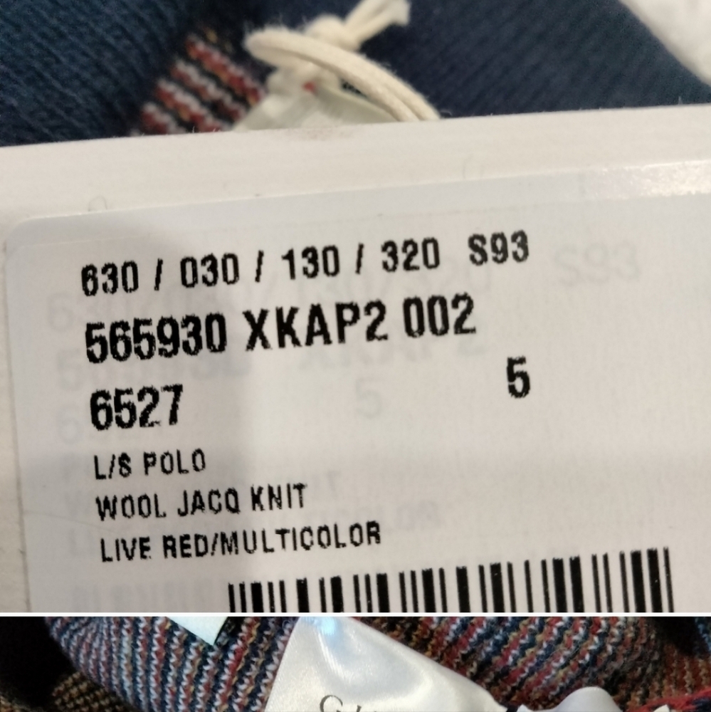 Gucci kids red blue argyle horse long sleeve polo wool sweater size 5 - Picture 7 of 12